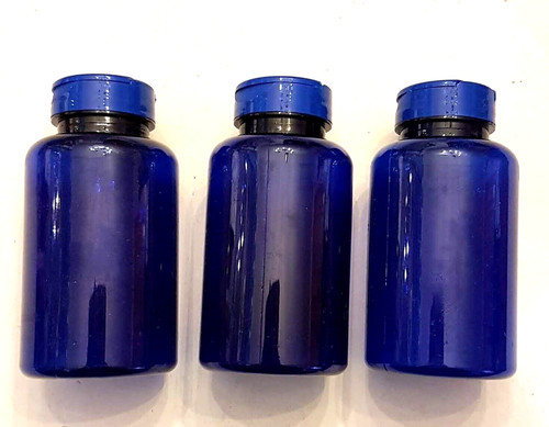 Bottiglia pillola plastica blu - bottiglia,